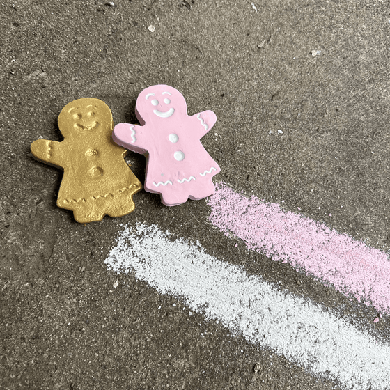 Twee Sidewalk Chalk NEW! | SHE SHOULD RUN GINGERBREAD WOMEN PINK | HANDMADE SIDEWALK CHALK