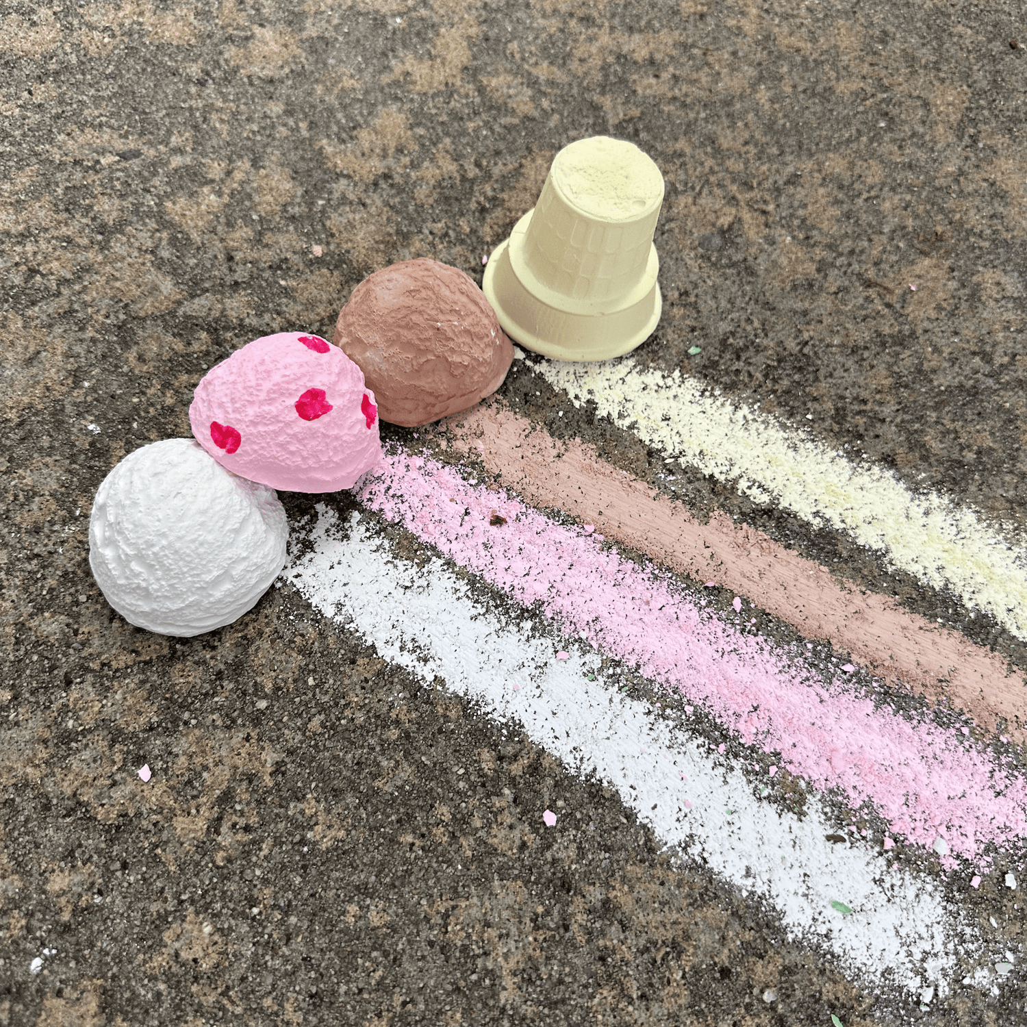 TWEE Sidewalk Chalk NINA'S NEAPOLITAN ICE CREAM CONE | HANDMADE SIDEWALK CHALK